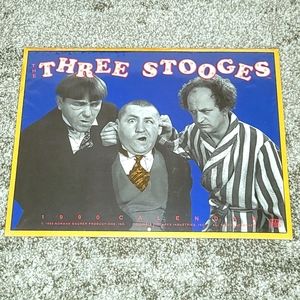 VTG NOS 1990 The Three Stooges 10" X 13" Photo Calendar Curly Larry Moe Landmark